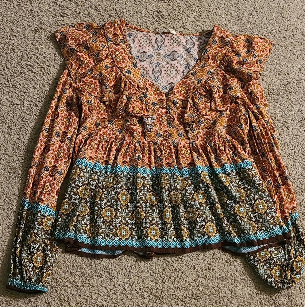 Altard State Patterned Blouse, Size Medium.